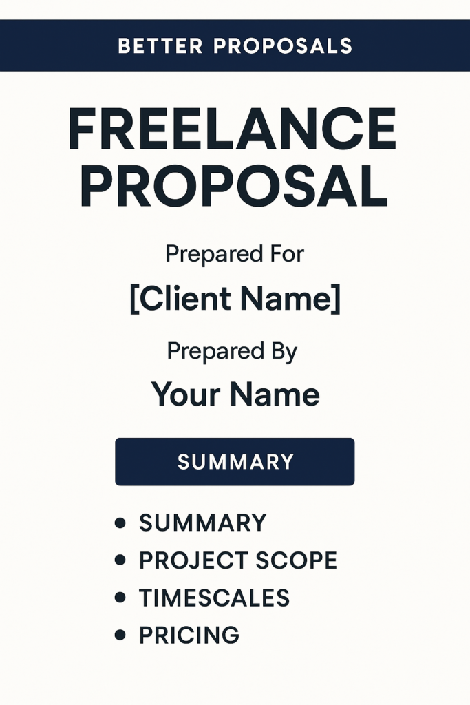 Better Proposals template for freelancer